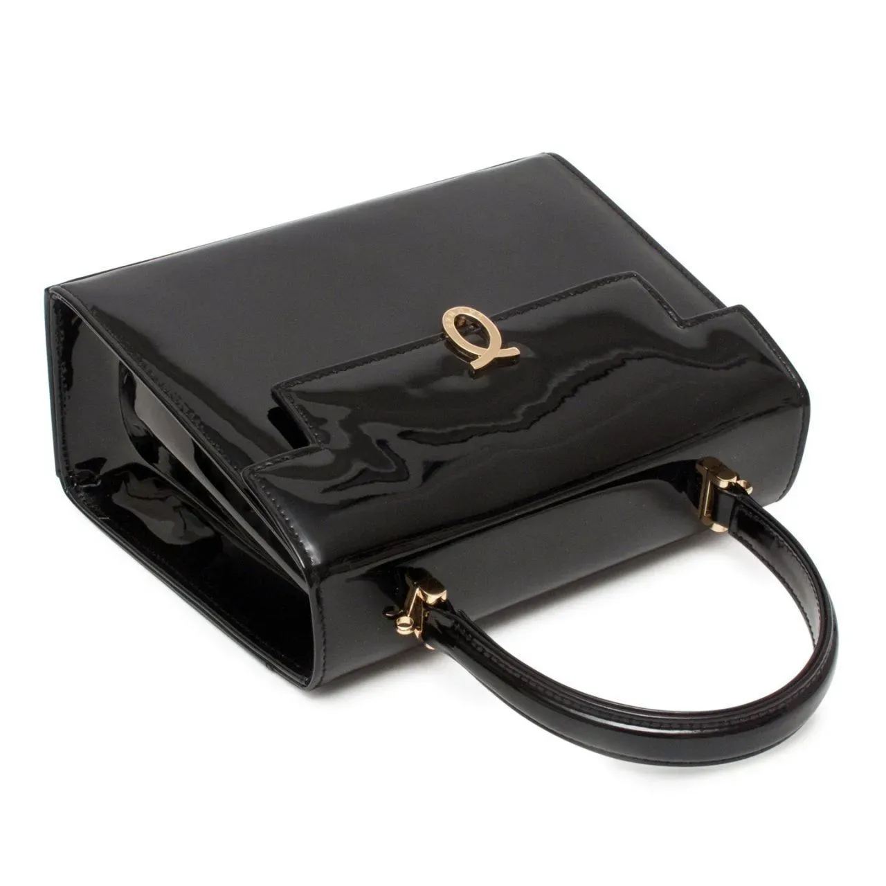 Traviata – Black (Patent) | top-handle-bags | Launer London