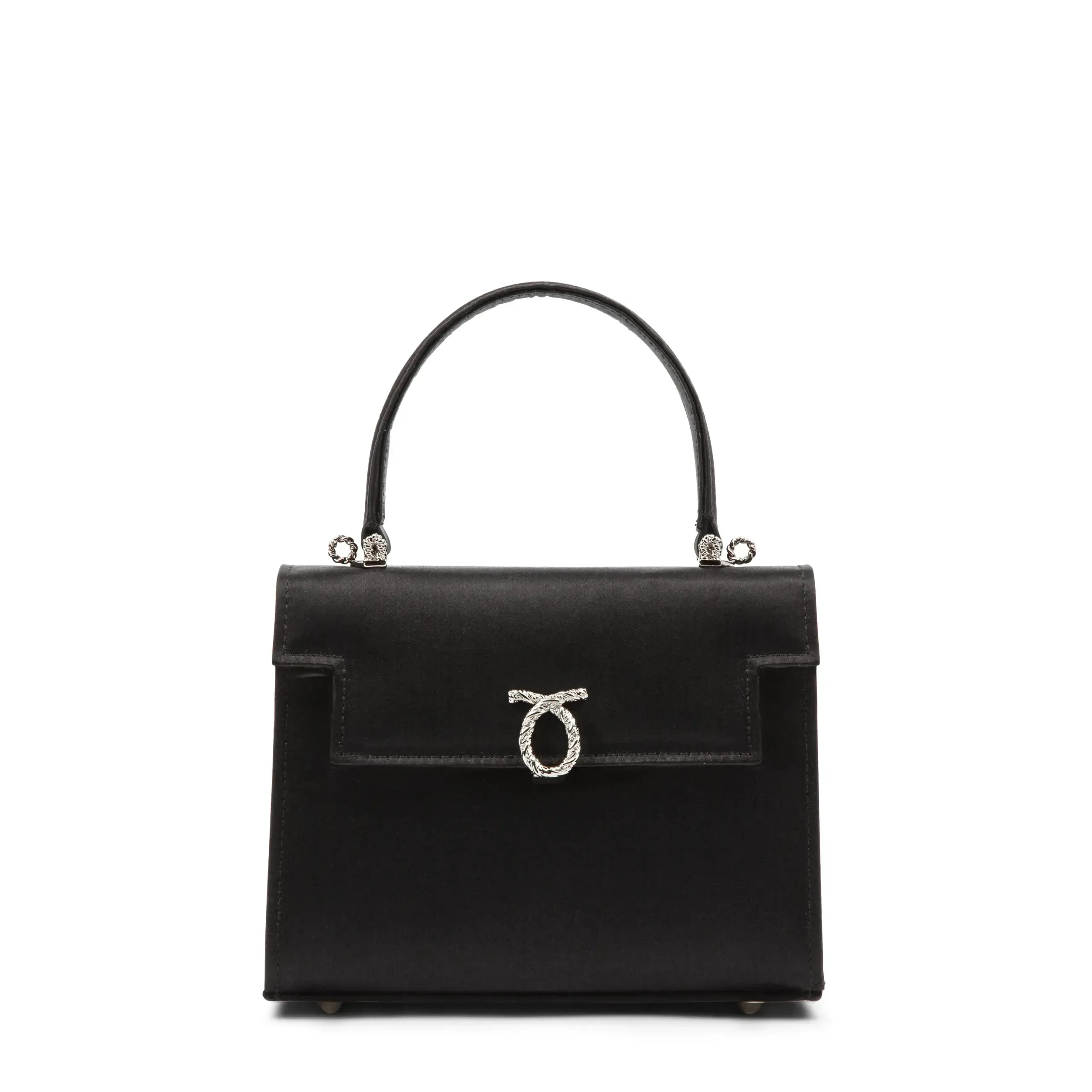 Viola – Black (Satin) | Top Handle Bags | Launer London