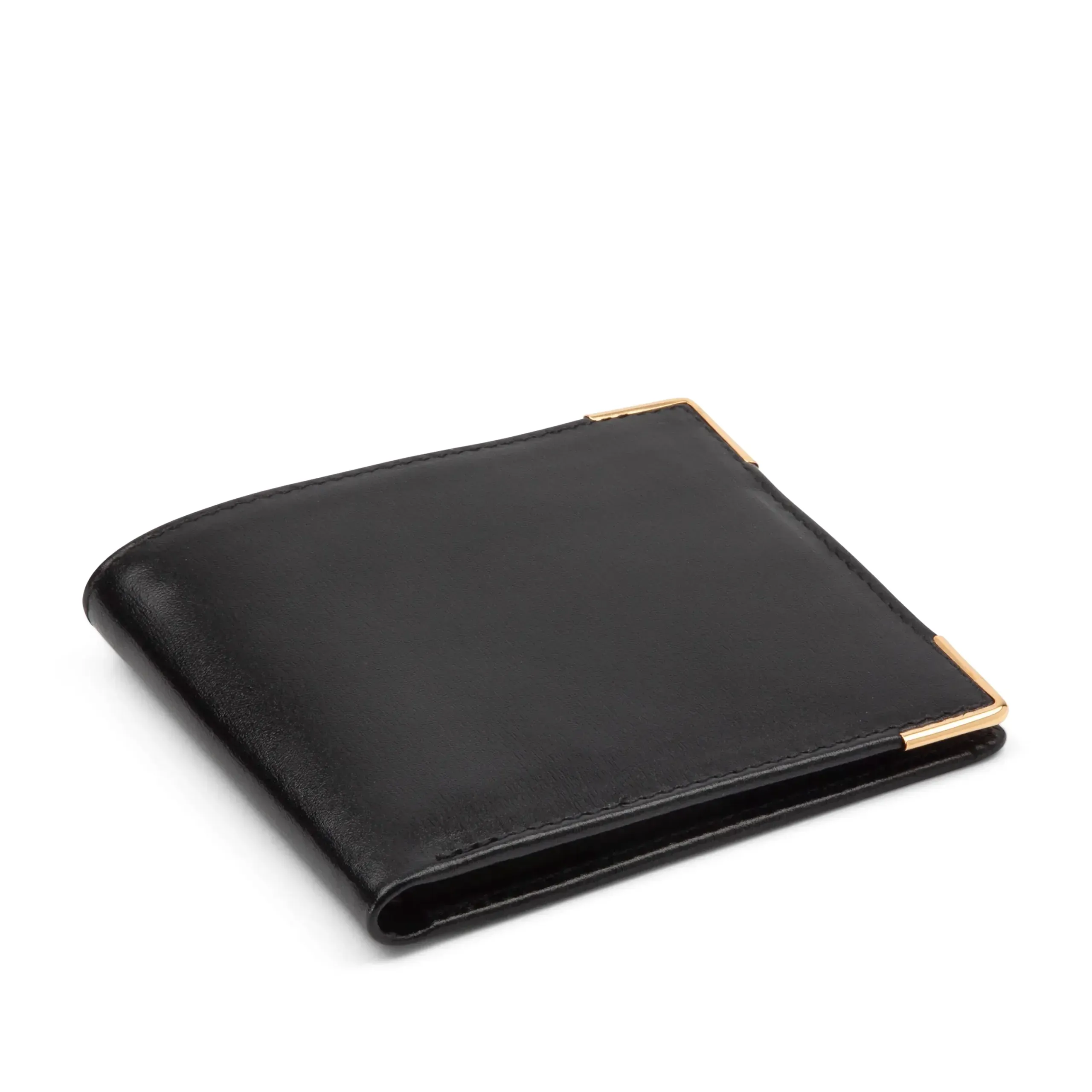 Black Leather Wallet with Gold Accent The Milano – Luxury Italian Leather Card Holder for Men  main image 3